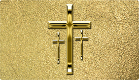 DNSEMP-C-517-GD-SH-GD Empire Corner Gold 3 Crosses Shim Gold